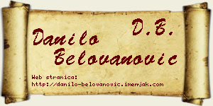 Danilo Belovanović vizit kartica